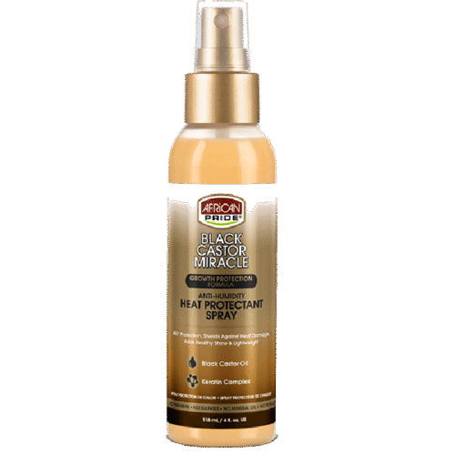 African Pride Black Castor Miracle Heat Protectant Spray 118ml/4oz