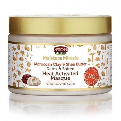 African Pride Moisture Miracle Moroccan Clay & Shea Butter Detox & Soften Heat Activated Masque 340g/12oz