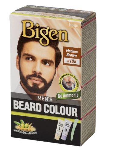 Bigen Men's Beard Colour Medium Brown B105